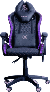 Silla Gamer Nencon Nsg-Rgb1 Foam Rgb 140-150kg Con Lumbar Y Cabeza, Negro Y Rosa