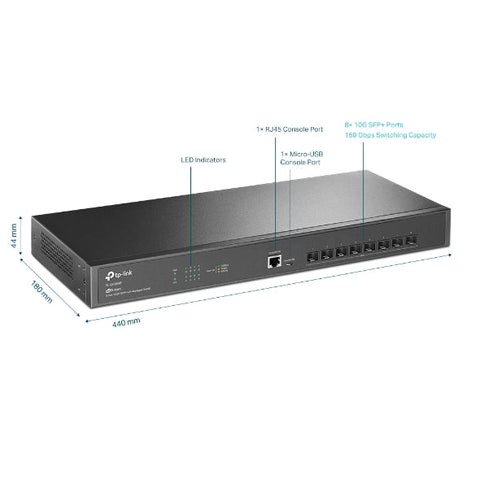 Switch Tp-Link  Admin Jetstream 8 Ptos 10Gbps Sfp+L2+/Tl-Sx3008F Switch Tp-Link  Admin Jetstream 8 Ptos 10Gbps Sfp+L2+/Tl-Sx3008F