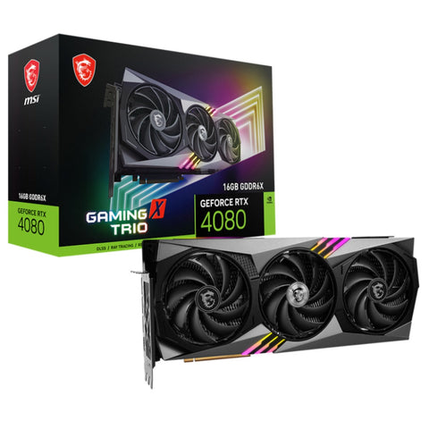 TARJETA DE VIDEO MSI GEFORCE RTX 4080 16GB GAMING X TRIO GDDR6X HDMI TARJETA DE VIDEO MSI GEFORCE RTX 4080 16GB GAMING X TRIO GDDR6X HDMI
