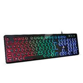 Teclado Brobotix Alambrico Usb, Rgb, Teclas Circulares, Negro