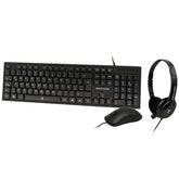 Teclado, Mouse Usb Y Diadema 3.5mm Perfect Choice Negro