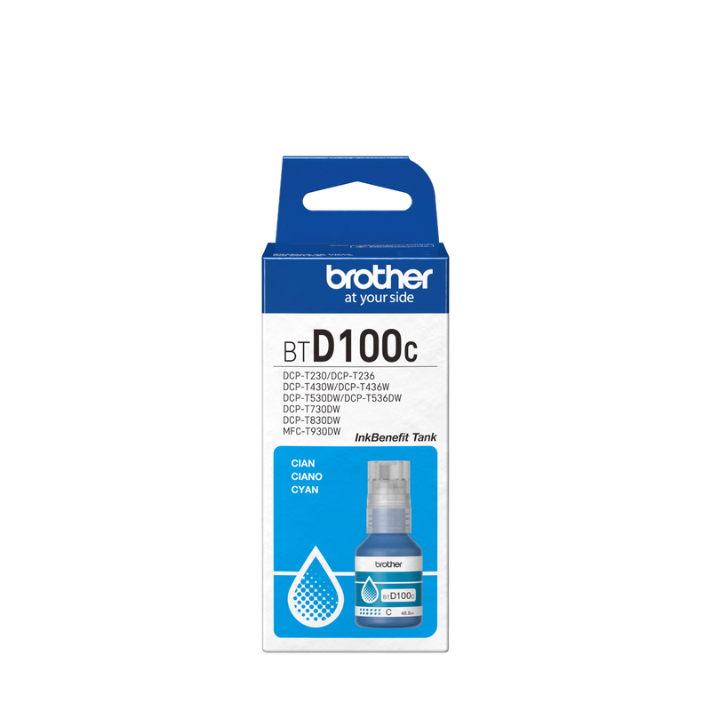 Botella De Tinta Brother Cian Ultra Alto Rendimiento Inkbenefit 5000 Btd100C