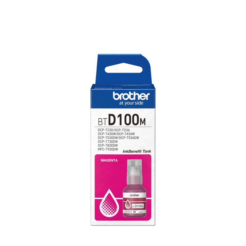 Botella De Tinta Brother Magenta Ultra Alto Rendimiento Inkbenefit 5000 Btd100M