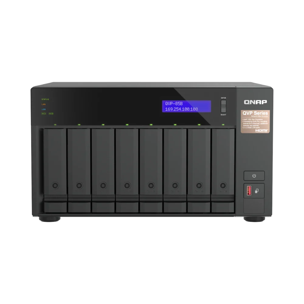 Nvr De 8 Bahias Vigilancia Ip Qnap (Qvp-85B-Us)