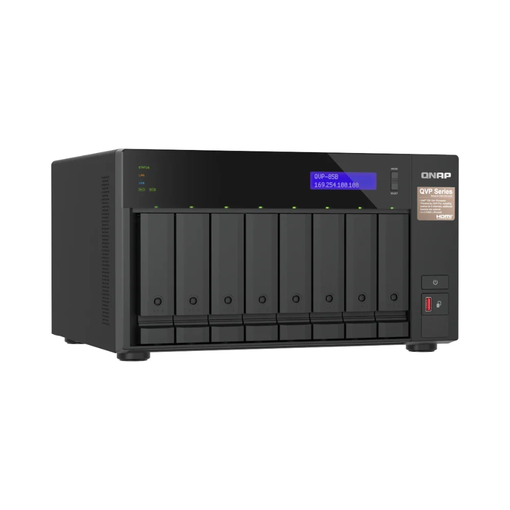 Nvr De 8 Bahias Vigilancia Ip Qnap (Qvp-85B-Us)