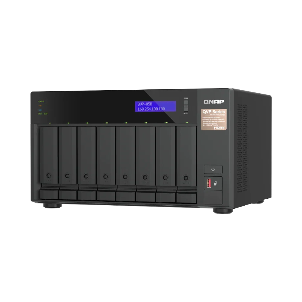 Nvr De 8 Bahias Vigilancia Ip Qnap (Qvp-85B-Us)