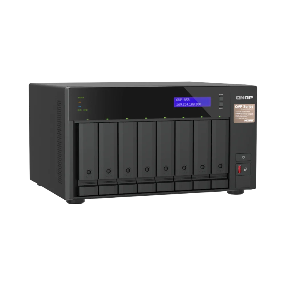 Nvr De 8 Bahias Vigilancia Ip Qnap (Qvp-85B-Us)
