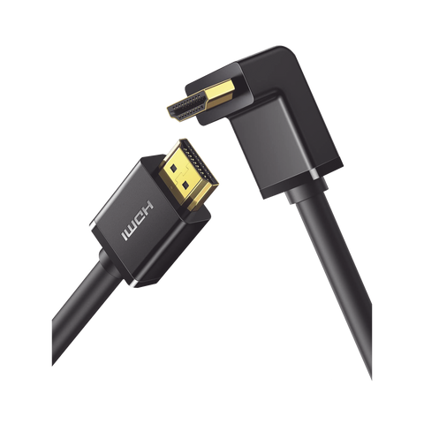 Cable HDMI 2.0 en Angulo de 90° | 2 m | 4K@60Hz | HDR | 3D | HEC (Canal Ethernet HDMI) | ARC (Canal de Retorno de Audio | CEC | 32 canales de Audio | HDCP 2.2 | Dolby Atmos | 18 Gbps | Blindaje Múltiple