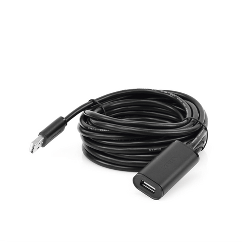 Cable de Extensión Activo USB 2.0 | 5 Metros | Macho-Hembra | Booster individual FE1.1S incorporado | Velocidad de hasta 480 Mbps | Ideal para impresoras, consolas , Webcam, etc.