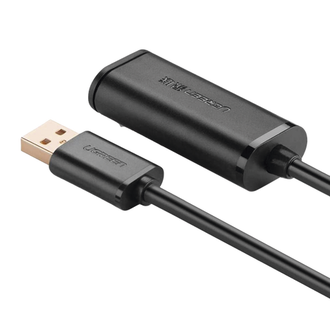 Cable de Extensión Activo USB 2.0 | 10 Metros | Macho-Hembra | Booster individual FE1.1S incorporado | Velocidad de hasta 480 Mbps | Ideal para impresoras, consolas , Webcam, etc.