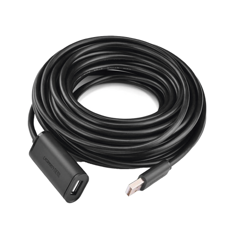Cable de Extensión Activo USB 2.0 | 10 Metros | Macho-Hembra | Booster individual FE1.1S incorporado | Velocidad de hasta 480 Mbps | Ideal para impresoras, consolas , Webcam, etc.
