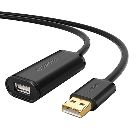 Cable de Extensión Activo USB 2.0 | 10 Metros | Macho-Hembra | Booster individual FE1.1S incorporado | Velocidad de hasta 480 Mbps | Ideal para impresoras, consolas , Webcam, etc.