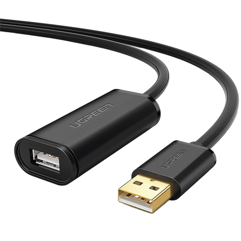 Cable de Extensión Activo USB 2.0 | 30 Metros | Macho-Hembra | Booster individual FE1.1S incorporado | Velocidad de hasta 480 Mbps | Ideal para impresoras, consolas , Webcam, etc.