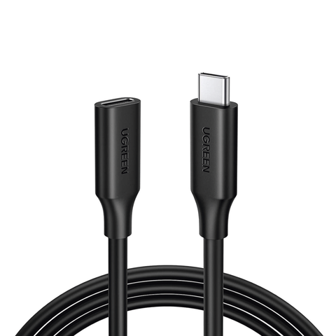 Cable USB-C Macho a USB-C Hembra - 1metro - USB-C 3.1 Gen 2 - Compatible con Thunderbolt 3 - TPE - Transferencia de Datos 10 Gbps - Soporta hasta 100W para Carga Rápida - Reversible.