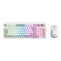 KIT GAMER BALAM RUSH SQUAD CONQUEST PRO KG525, TECLADO Y MOUSE, DONGLE USB - BT, ESPAÑOL, 97 TECLAS, RECARGABLE, ILUMINACION RGB, color BLANCO - BR-940436