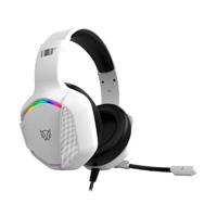 AUDIFONOS GAMER ORPHIX II HS699, ALAMBRICOS, DIADEMA, AUX 3.5 MM - USB,  PC - DISPOSITIVOS MOVILES -CONSOLAS,  ALTAVOCES 50 MM,  ILUMINACION RGB,  MICROFONO OMNIDIRECCIONAL, COLOR BLANCO - BR-941198