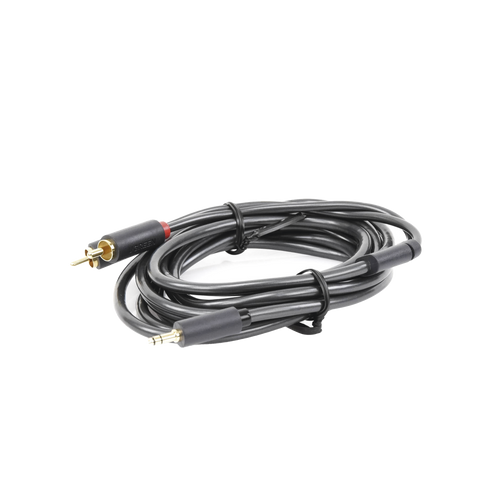 Cable Adaptador de 3.5mm Macho a 2 RCA Macho | 3 Metros (9.84 Pies) | Color Gris | Blindaje Múltiple | ABS | Alta Calidad