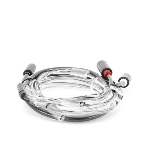 Cable Adaptador de 3.5mm Macho a 2 RCA Macho | 3 Metros (9.84 Pies) | Color Gris | Blindaje Múltiple | ABS | Alta Calidad