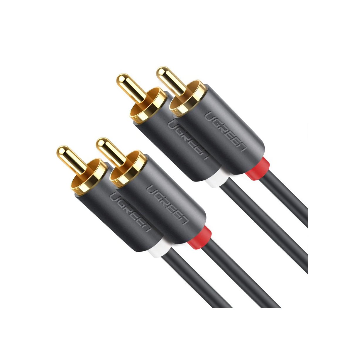 Cable de Audio 2 RCA Macho a 2 RCA Macho | 3 Metros (9.84 Pies) | Color Negro | Alta Calidad | Anillos de Goma para Asegurar un Agarre Firme al Instalar o Quitar el Cable