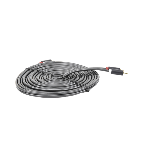 Cable de Audio 2 RCA Macho a 2 RCA Macho | 5 Metros (16.40 Pies) | Color Negro | Alta Calidad | Anillos de Goma para Asegurar un Agarre Firme al Instalar o Quitar el Cable