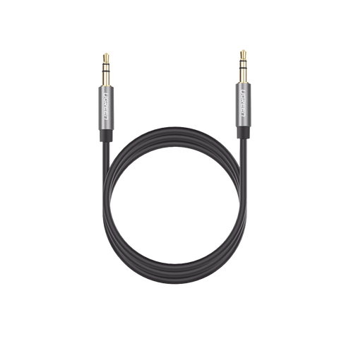 Cable Auxiliar 2 Metros | Conector 3.5mm a 3.5mm | Macho a Macho | Cubierta de TPE | Carcasa de Aluminio | Color Negro