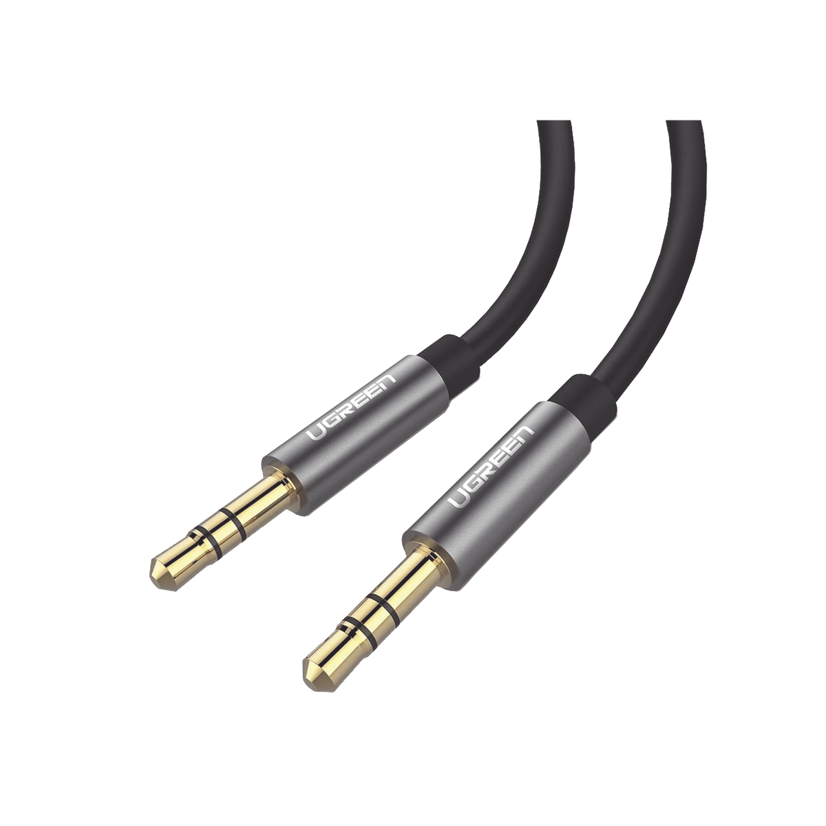 Cable Auxiliar 2 Metros | Conector 3.5mm a 3.5mm | Macho a Macho | Cubierta de TPE | Carcasa de Aluminio | Color Negro