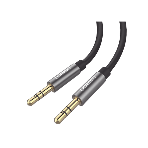 Cable Auxiliar 2 Metros | Conector 3.5mm a 3.5mm | Macho a Macho | Cubierta de TPE | Carcasa de Aluminio | Color Negro