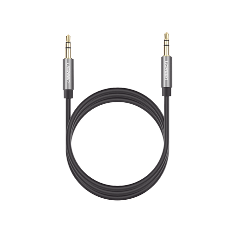 Cable Auxiliar 5 Metros | Conector 3.5mm a 3.5mm | Macho a Macho | Cubierta de TPE | Carcasa de Aluminio | Color Negro