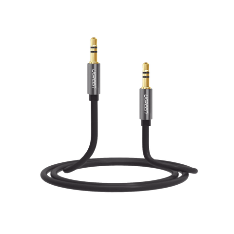Cable Auxiliar 5 Metros | Conector 3.5mm a 3.5mm | Macho a Macho | Cubierta de TPE | Carcasa de Aluminio | Color Negro