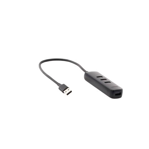 HUB USB-A 3.0 4 en 1 - 4 Puertos USB-A 3.0 (5Gbps) - Cable de 25 cm - Indicador Led - Ideal para Transferencia de Datos - Entrada USB-C para alimentar equipos de mayor consumo como discos duros - Color Negro.