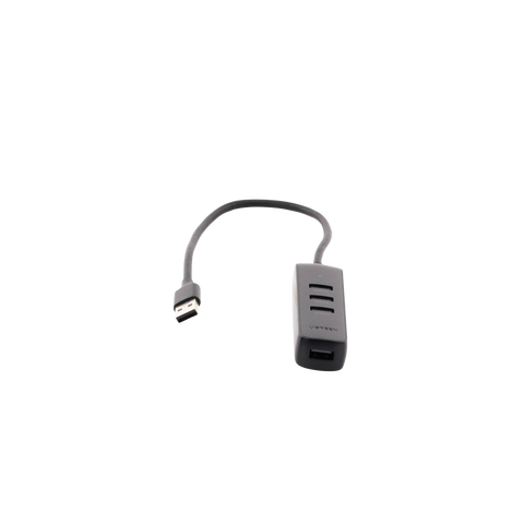 HUB USB-A 3.0 4 en 1 - 4 Puertos USB-A 3.0 (5Gbps) - Cable de 25 cm - Indicador Led - Ideal para Transferencia de Datos - Entrada USB-C para alimentar equipos de mayor consumo como discos duros - Color Negro.