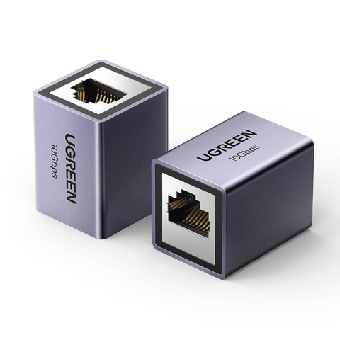 Acoplador STP (Extensor de Cable Ethernet RJ45) - 10Gbps - Blindado - Compatibilidad con Cat8 Cat7 Cat6 Cat5e - Hasta 100 Metros (328.08 Pies) - Aleación de Aluminio
