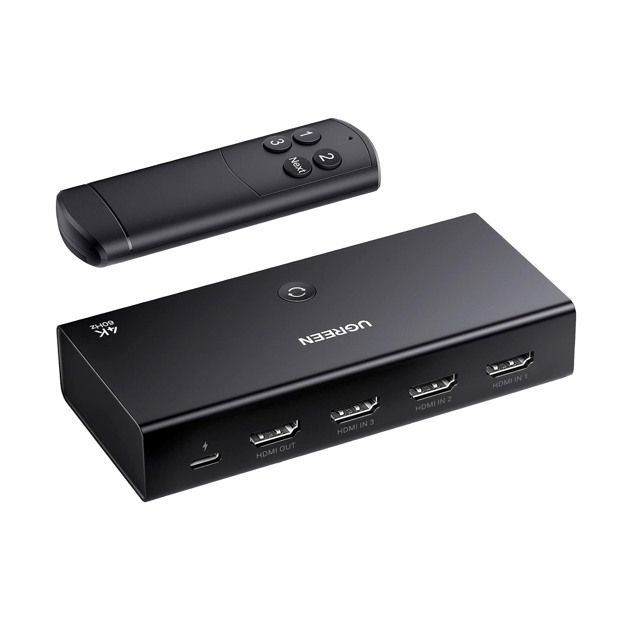 Conmutador HDMI Switch 4@60Hz - 3 Entradas a 1 Salida - 3D - HDR - Dolby Atmos - DTS5.1/7.1 - HDCP2.2 - PCM2.0 - HDMI2.0 - Reduce el Retraso y la perdida de fotogramas - Incluye Control Remoto.