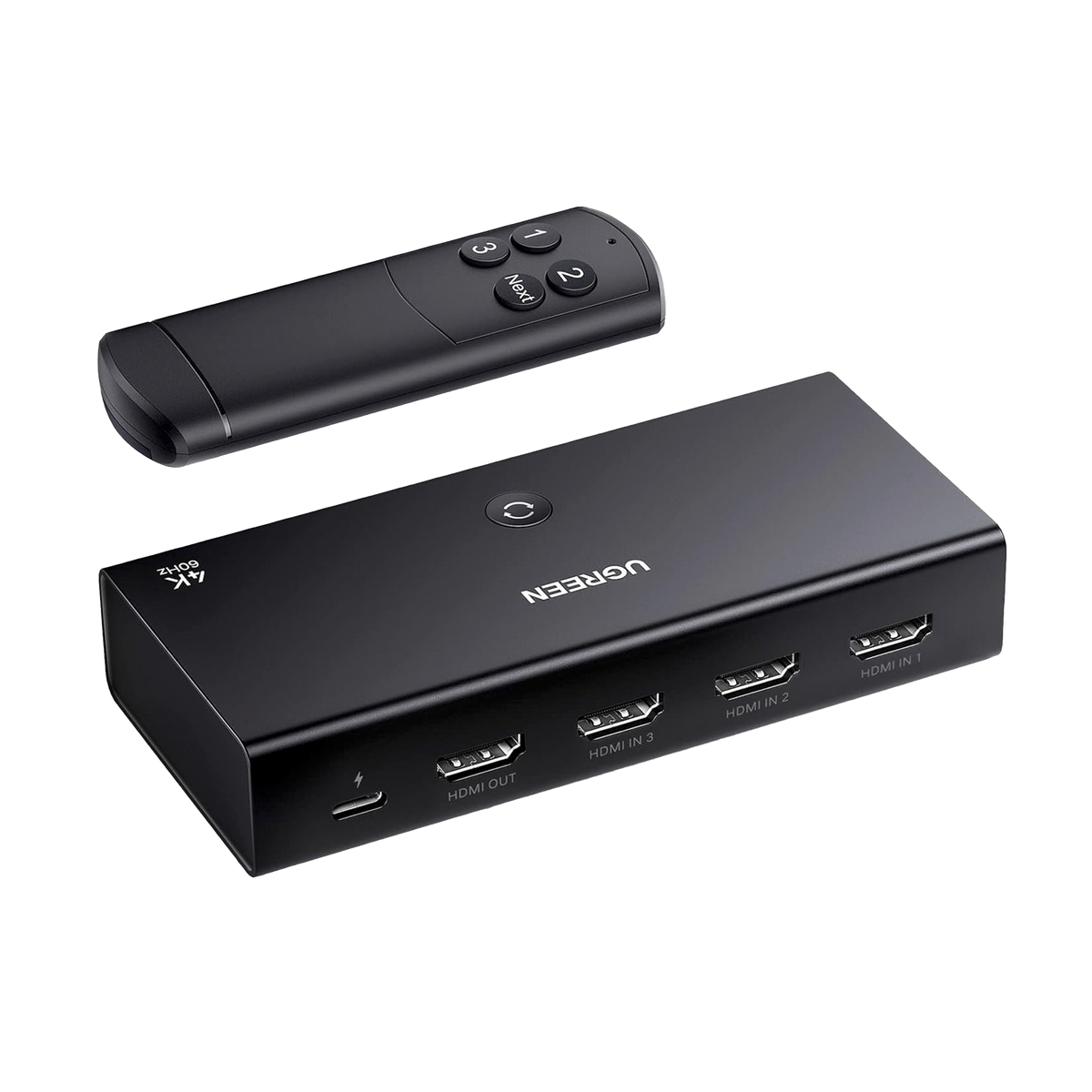 Conmutador HDMI Switch 4@60Hz - 3 Entradas a 1 Salida - 3D - HDR - Dolby Atmos - DTS5.1/7.1 - HDCP2.2 - PCM2.0 - HDMI2.0 - Reduce el Retraso y la perdida de fotogramas - Incluye Control Remoto.