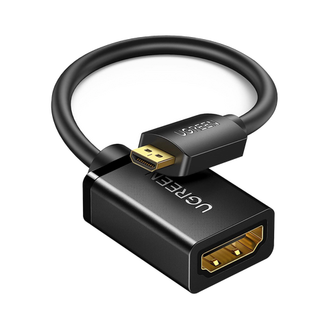 Adaptador Micro HDMI a HDMI (HDMI Tipo D) | 18Gbps | 4K@60Hz | HDR | Tecnología 3D | ARC | Carcasa PC+ABS | HDCP | Longitud de 22 cm (8.66 pulgadas)