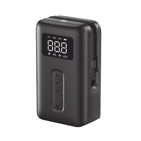Inflador de Neumáticos - Compresor de Aire Portátil - Bomba de Aire de 150 PSI - Flujo de Aire de 15L/Min - Con Batería Integrada - Cuenta con Luz LED - Ideal para coches, bicicletas, pelotas de motocicleta.