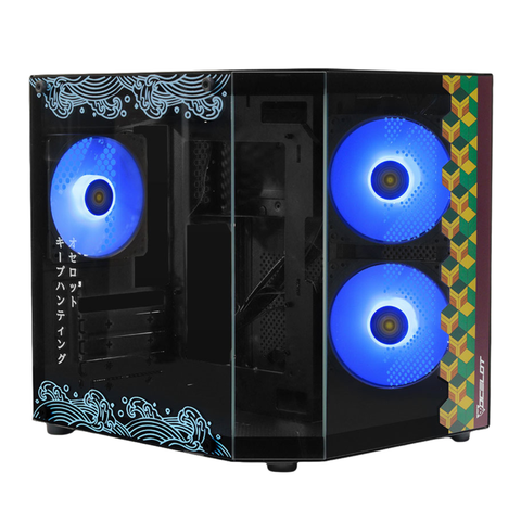 Gabinete Ocelot Gaming Black Mizu, Panel Lateral Y Frontal De Cristal Templado, Incluye 3 Ventiladores, Enfriamiento Liquido Hasta 240Mm, Gpu Hasta 320Mm, Color Negro