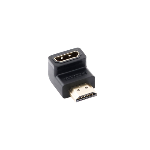 Adaptador HDMI de 90 Grados Macho a Hembra | Hacia Abajo | HDMI 2.0 4K@60Hz | Proporciona Flexibilidad Sin Doblar los Cables HDMI