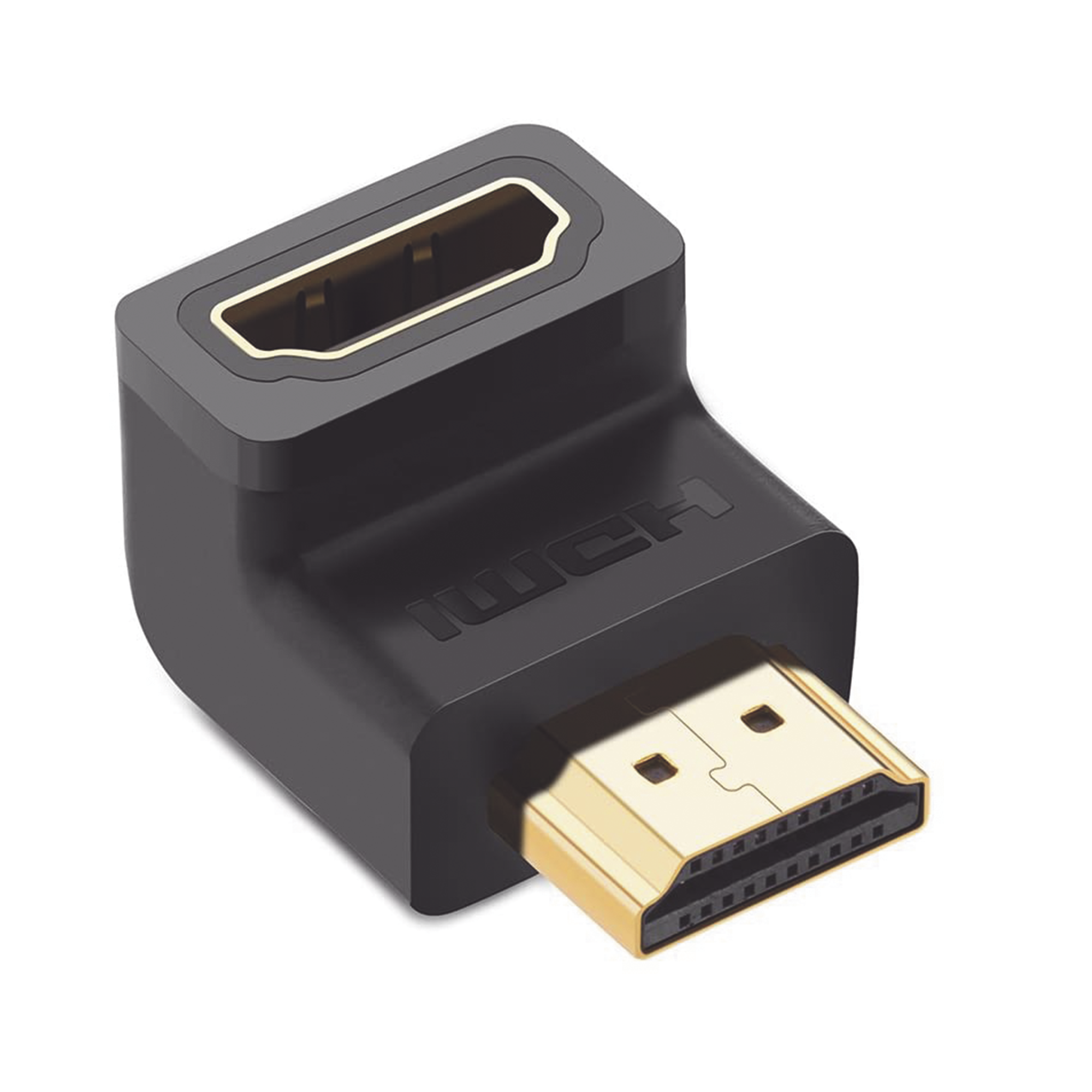 Adaptador HDMI de 90 Grados Macho a Hembra | Hacia Abajo | HDMI 2.0 4K@60Hz | Proporciona Flexibilidad Sin Doblar los Cables HDMI