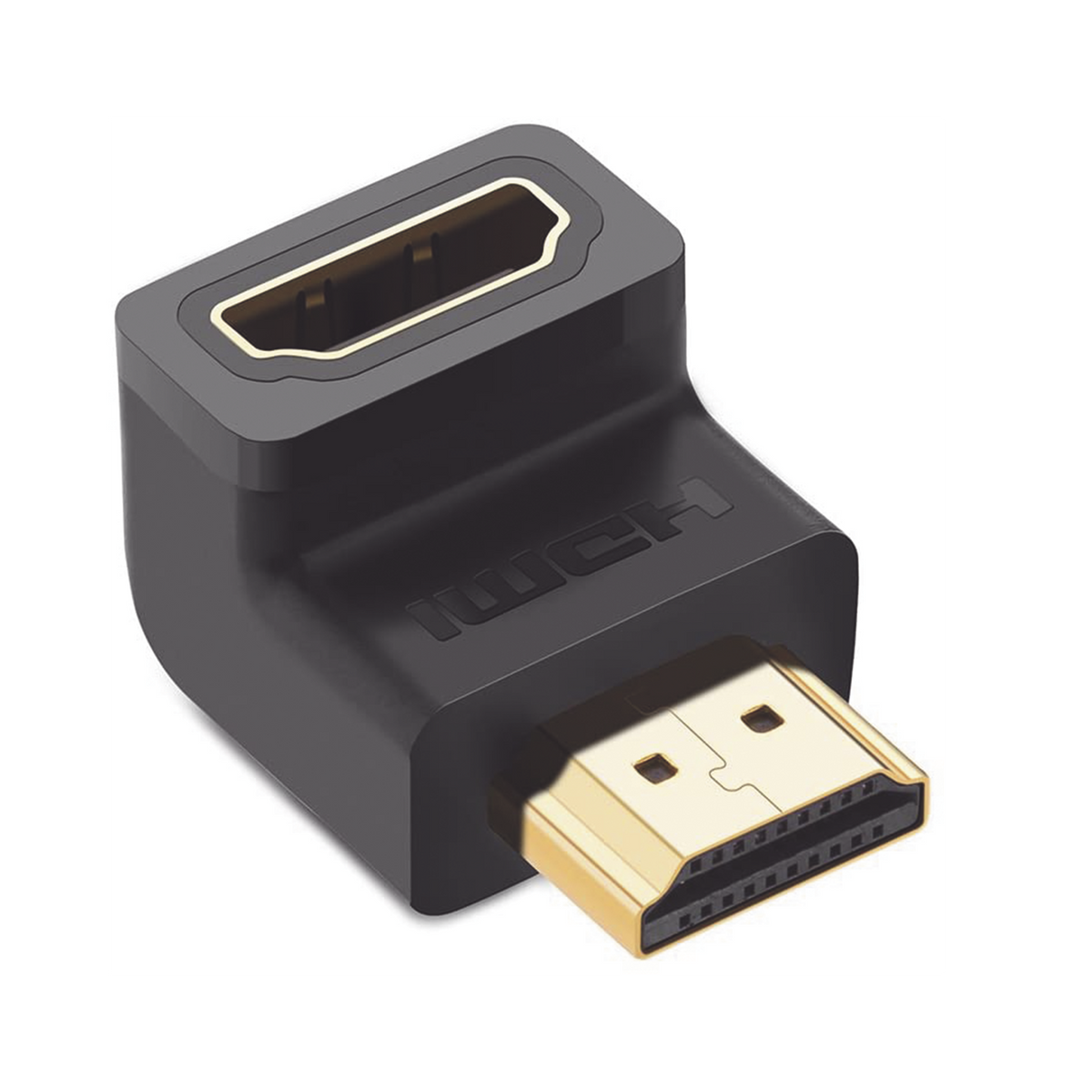 Adaptador HDMI de 90 Grados Macho a Hembra | Hacia Abajo | HDMI 2.0 4K@60Hz | Proporciona Flexibilidad Sin Doblar los Cables HDMI