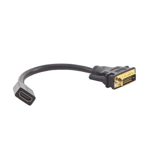 Convertidor DVI Macho a HDMI Hembra - Bidireccional - DVI 24+1 - 1080P@60Hz - Cable de 22 cm (8.66 Pulgadas) - Negro