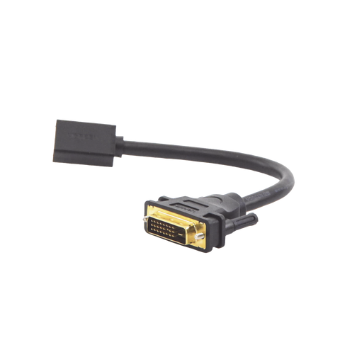 Convertidor DVI Macho a HDMI Hembra - Bidireccional - DVI 24+1 - 1080P@60Hz - Cable de 22 cm (8.66 Pulgadas) - Negro