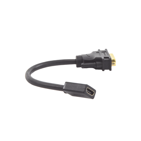 Convertidor DVI Macho a HDMI Hembra - Bidireccional - DVI 24+1 - 1080P@60Hz - Cable de 22 cm (8.66 Pulgadas) - Negro