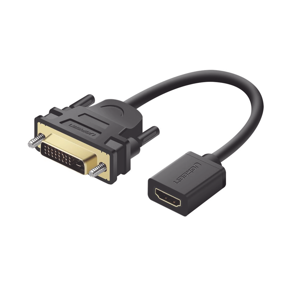 Convertidor DVI Macho a HDMI Hembra - Bidireccional - DVI 24+1 - 1080P@60Hz - Cable de 22 cm (8.66 Pulgadas) - Negro
