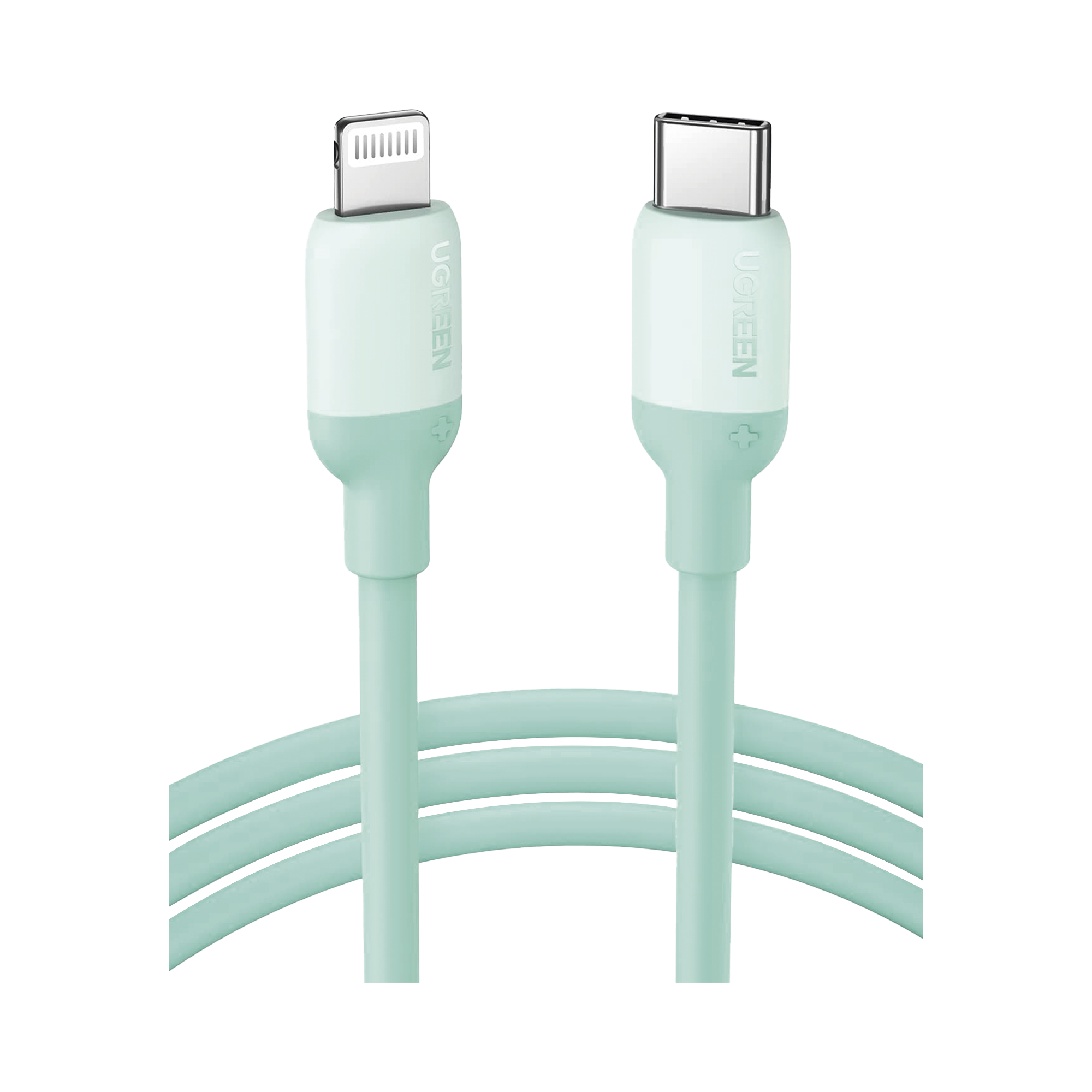 Cable USB-C a Lightning | Certificado MFi | 1 Metro | Adecuado para iPhone, iPad, iPod | Carga Rápida PD 20W | Sincronización de Datos de hasta 480 Mbps | Goma de Silicona y TPE. | Suave al Tacto | Color Green