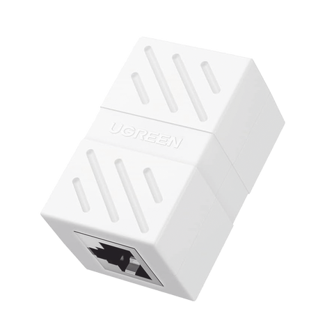 Acoplador (Extensor de Cable Ethernet RJ45 a RJ45) - 1000Mbps - Compatibilidad con Cat7 Cat6A Cat6 Cat5e - Compatible con POE - Ignífugo - ABS - Color Blanco