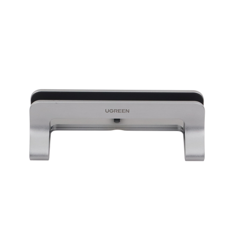 Soporte Vertical para Laptop | Adecuado para escritorio | Anchura Ajustable (12-26mm) | Amplia compatibilidad | Anti-Arañazos | Anti-Deslizante /Ajustable Mediante Tornillos | Color Plata | Aluminio + Silicona