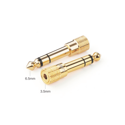 Adaptador (Convertidor) de Audio 3.5mm Hembra a 6.5mm Macho | Plug & Play | Superficie de Rosca Antideslizante | Calidad de sonido sin pérdidas
