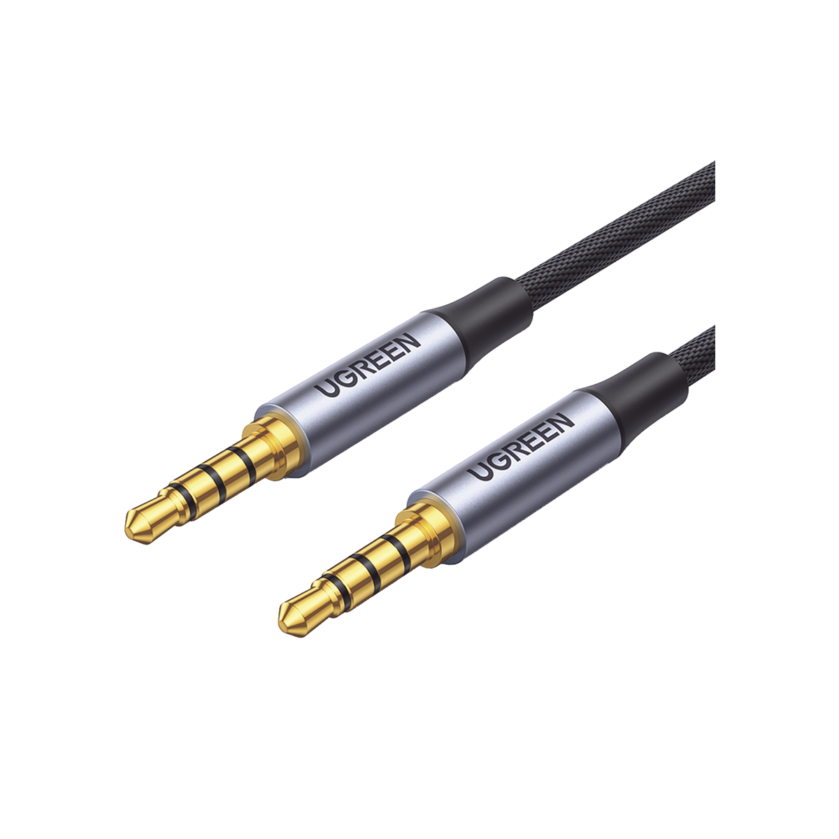 Cable Auxiliar de 3.5mm | Cable Audio Estéreo | Núcleo de Alambre de Cobre Esmaltado | Carcasa de Aluminio Azul + Nylon Trenzado | Soporta Micrófono | 2 Metros