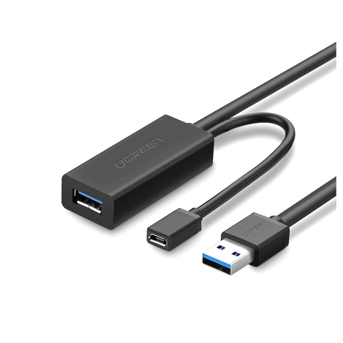 Cable de Extensión Activo USB 3.0 con puerto de alimentación Micro USB | 5 Metros | USB 3.0 a 5Gbps | No requiere controlador | Ideal para impresoras, consolas , Webcam, etc.